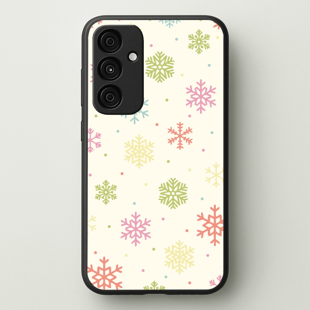 Pastel Snowflakes Pattern Galaxy A35 Case
