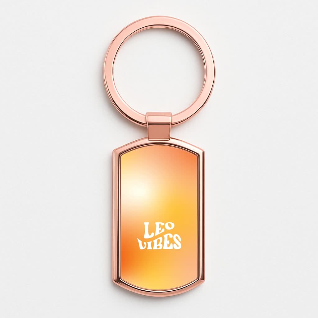 Leo Vibes Gradient Zodiac Rose Gold Keyring