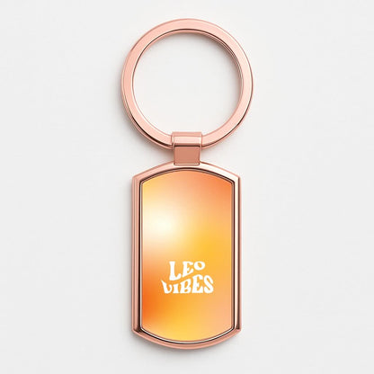 Leo Vibes Gradient Zodiac Rose Gold Keyring
