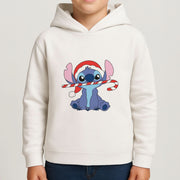 Cute Blue Alien Candycane Kids Hoodie 4