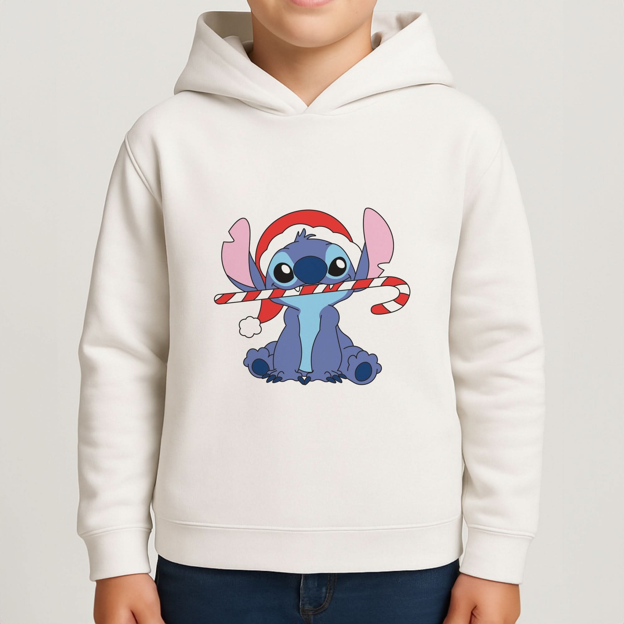 Cute Blue Alien Candycane Boys Hoodie