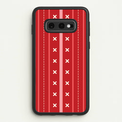 Stripes And Stitches Red Christmas Pattern Galaxy S10e Case