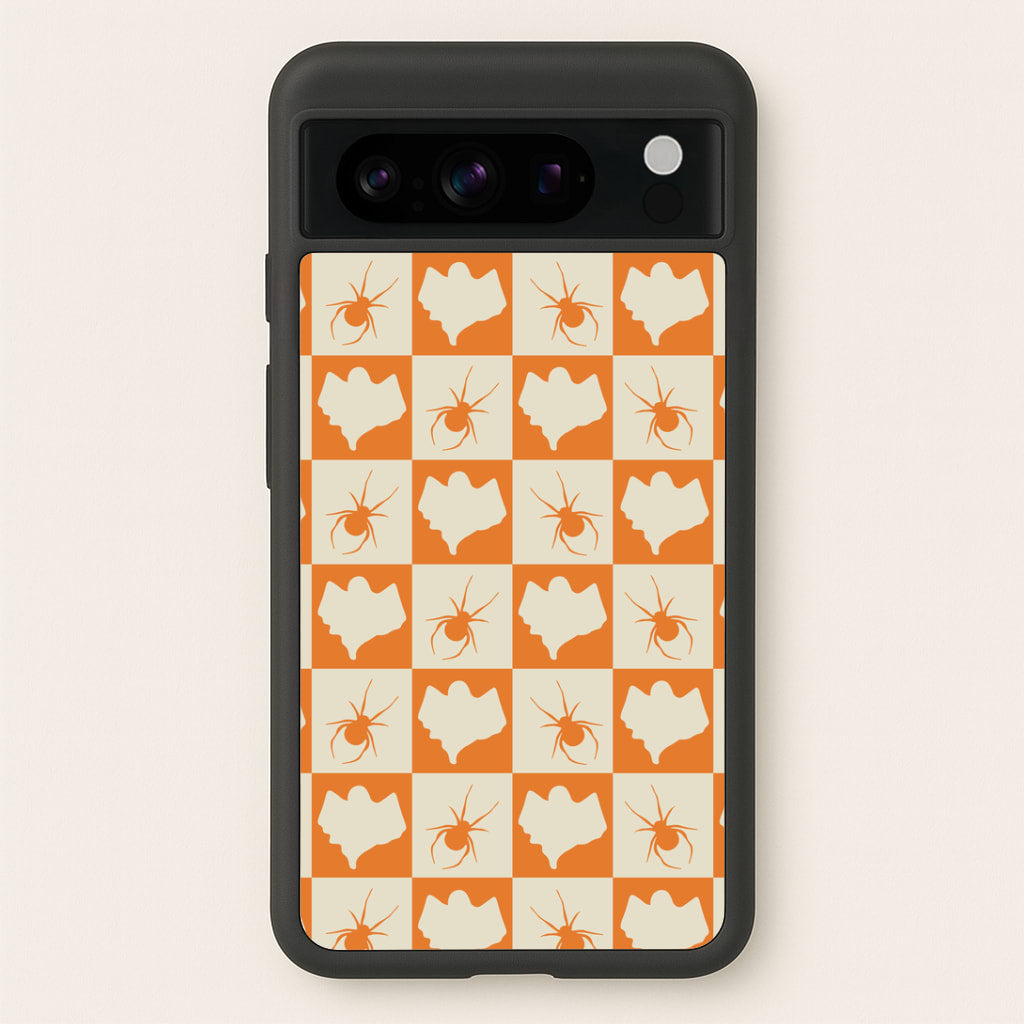 Spiders And Ghosts Checkered Pattern II Google Pixel 8 Pro Case