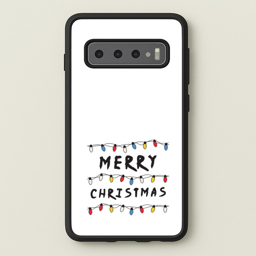Merry Christmas String Lights Galaxy S10 Plus Case