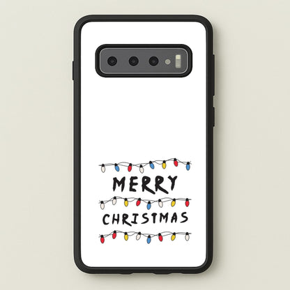 Merry Christmas String Lights Galaxy S10 Plus Case