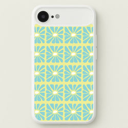 Square Abstract Flowers Blue iPhone 17 Air Case