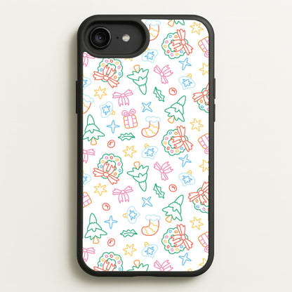 Neon Christmas Icons Pattern II iPhone 6 Plus / 7 Plus / 8 Plus Case