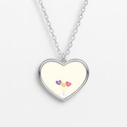 Mum Watercolour Balloons Heart Necklace