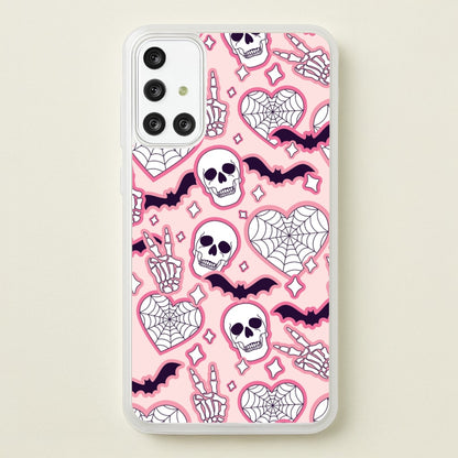 Cute Halloween Stickers Pattern Galaxy A71 Case