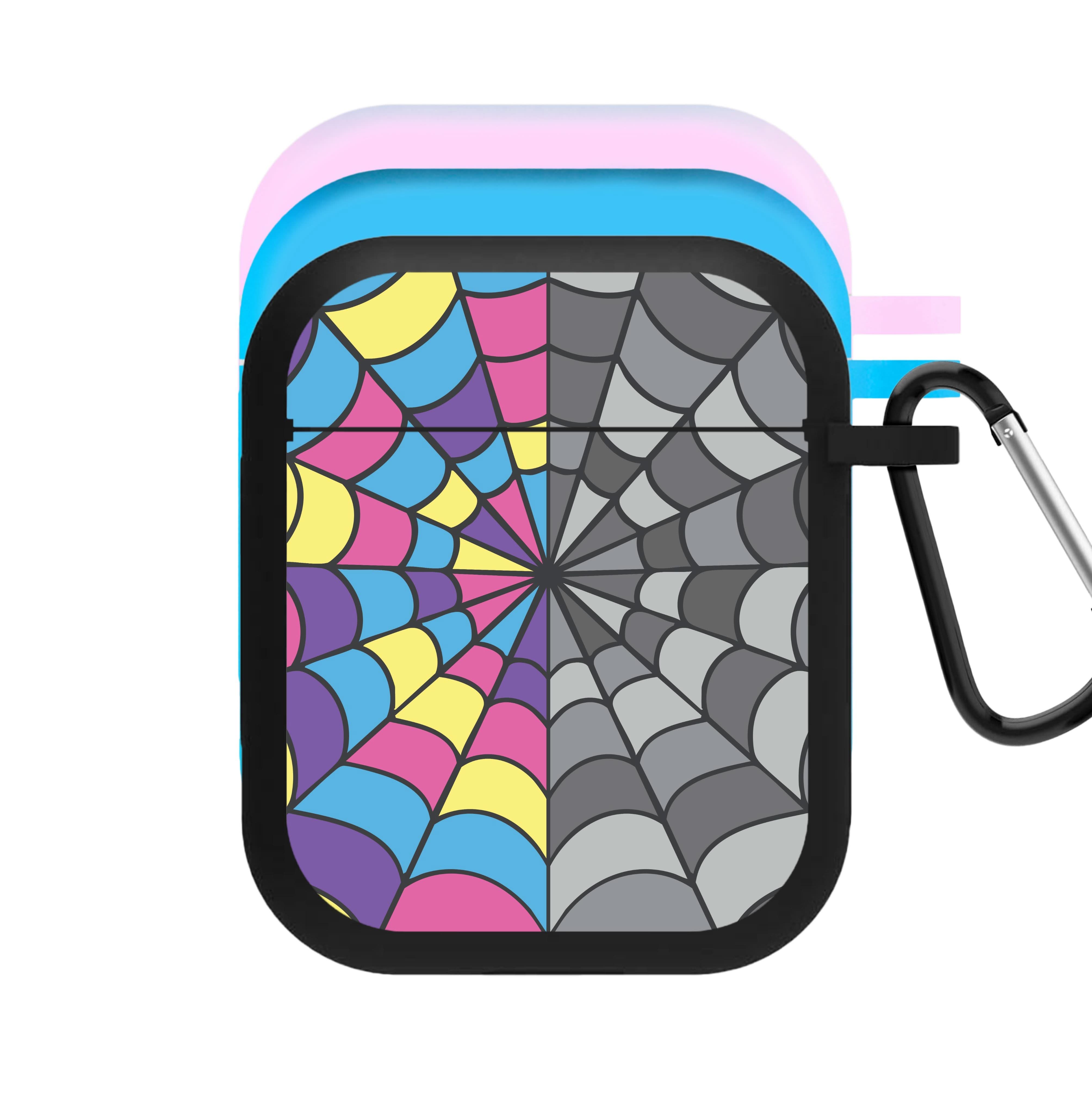 Colourful And Gray Spiderweb AirPods Case