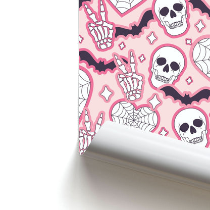 Cute Halloween Stickers Pattern Poster