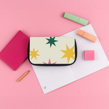 Colourful Christmas Stars Pattern Pencil Case