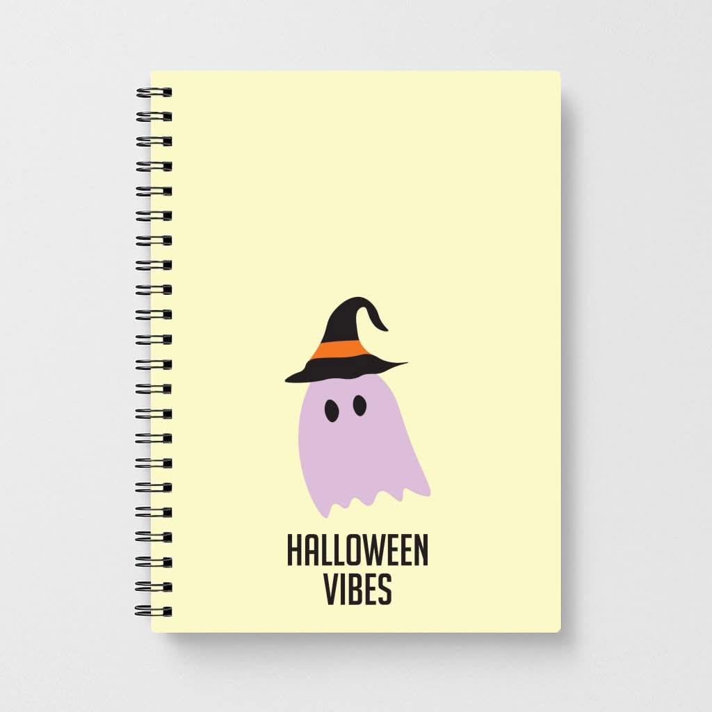 Purple Ghost Halloween Vibes Notebook