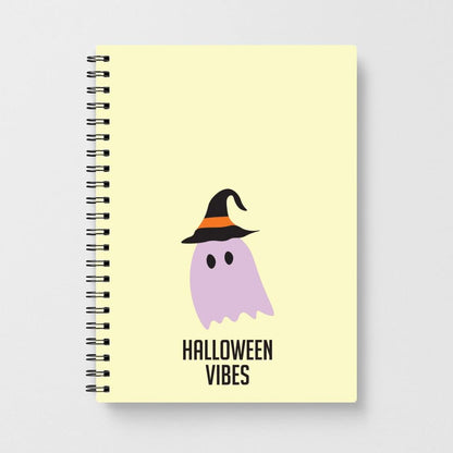 Purple Ghost Halloween Vibes Notebook