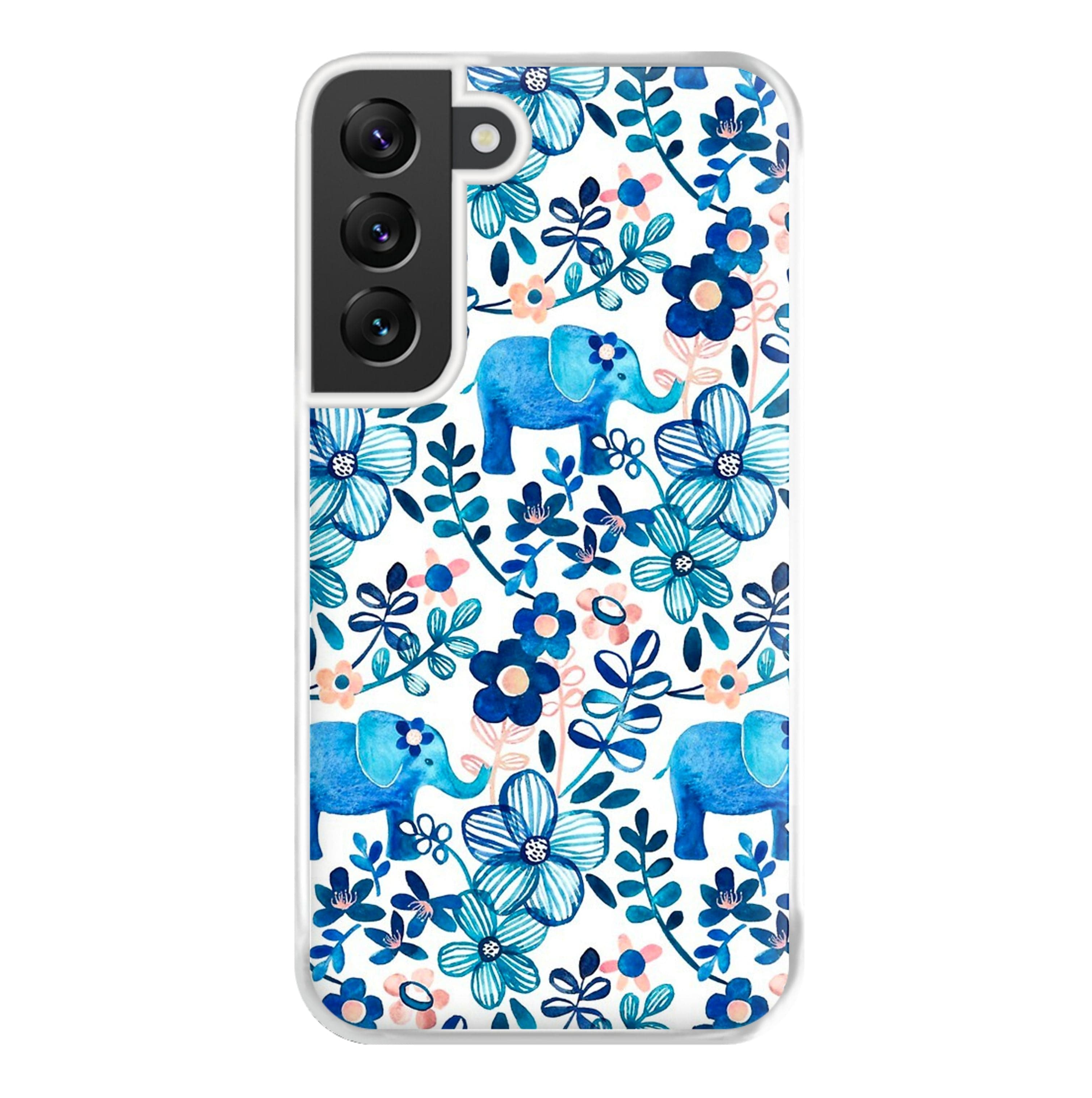 Elephant and Floral Pattern Phone Case