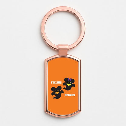 Feeling Spooky Mouse Ghosts Rose Gold Keyring