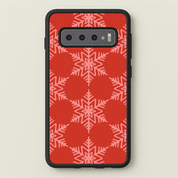 Red Giant Snowflakes Christmas Pattern Galaxy S10 Case