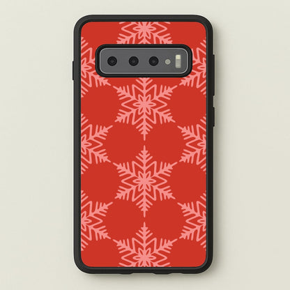 Red Giant Snowflakes Christmas Pattern Galaxy S10 Plus Case