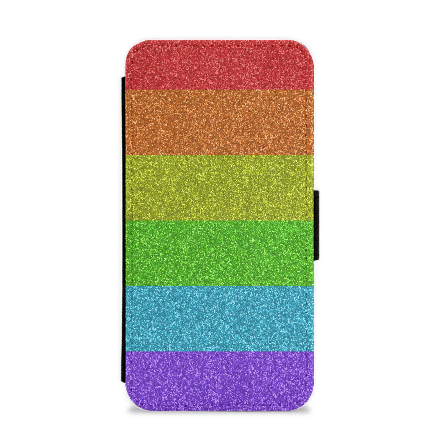 Rainbow Glitter Flip / Wallet Phone Case