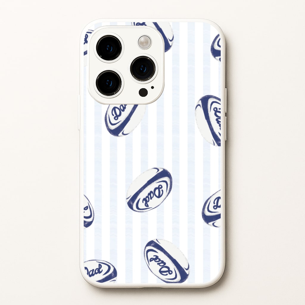 Dad Rugby Ball Pattern iPhone 15 Pro Case