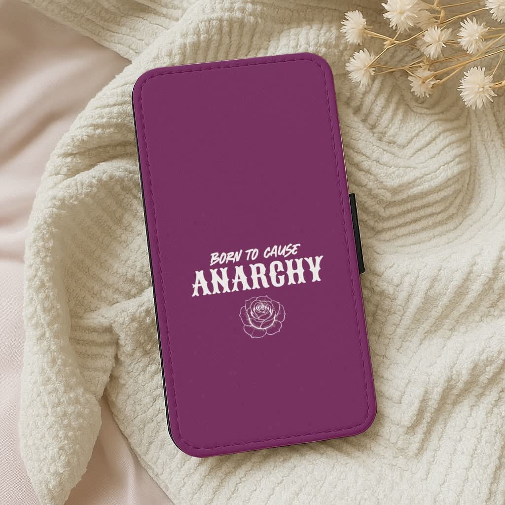 Born To Cause Anarchy Leather Phone Case