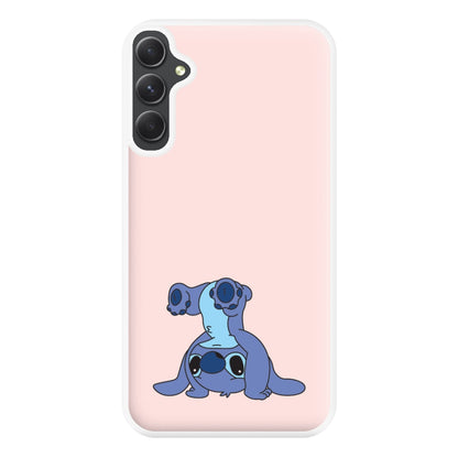 Cute Blue Alien Handstand Galaxy A14 Case