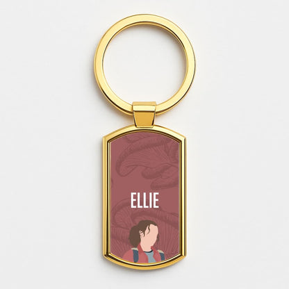 Ellie Mushroom Pattern Gold Keyring