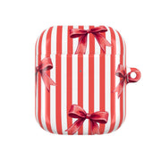 Candy Stripe Bows AirPods Case 1