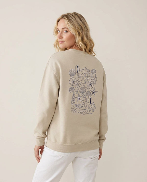 Sea Shells - Clean Girl Aesthetic Sweatshirt — Sand Back, worn