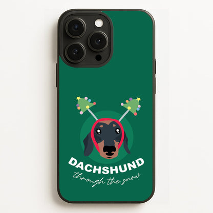 Dachshund Through The Snow Phone Case for iPhone, Samsung Galaxy and Google Pixel