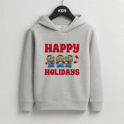 Happy Holidays Cute Green Aliens Kids Hoodie 2
