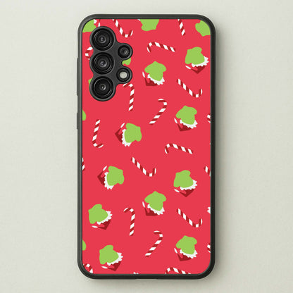 Green Creature And Candy Canes Pattern Galaxy A13 Case