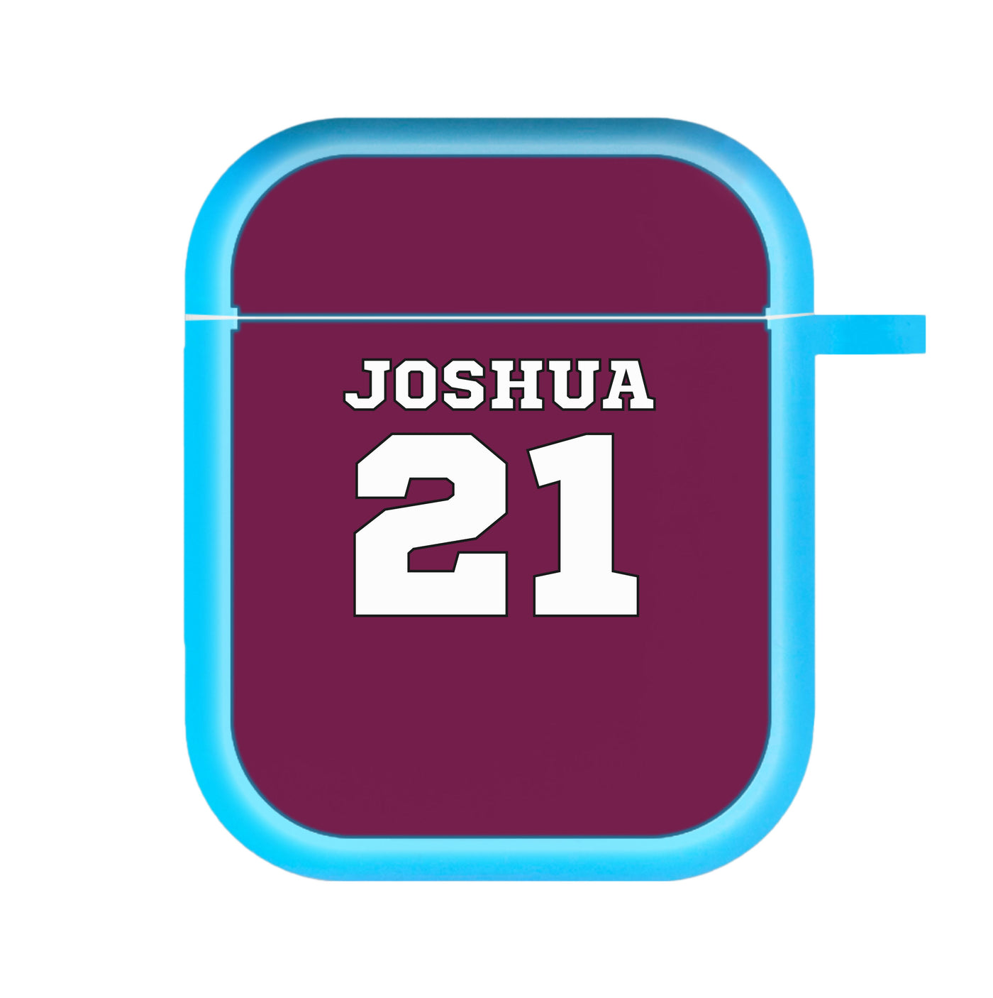 Burgundy - Personalised Football   AirPods Case