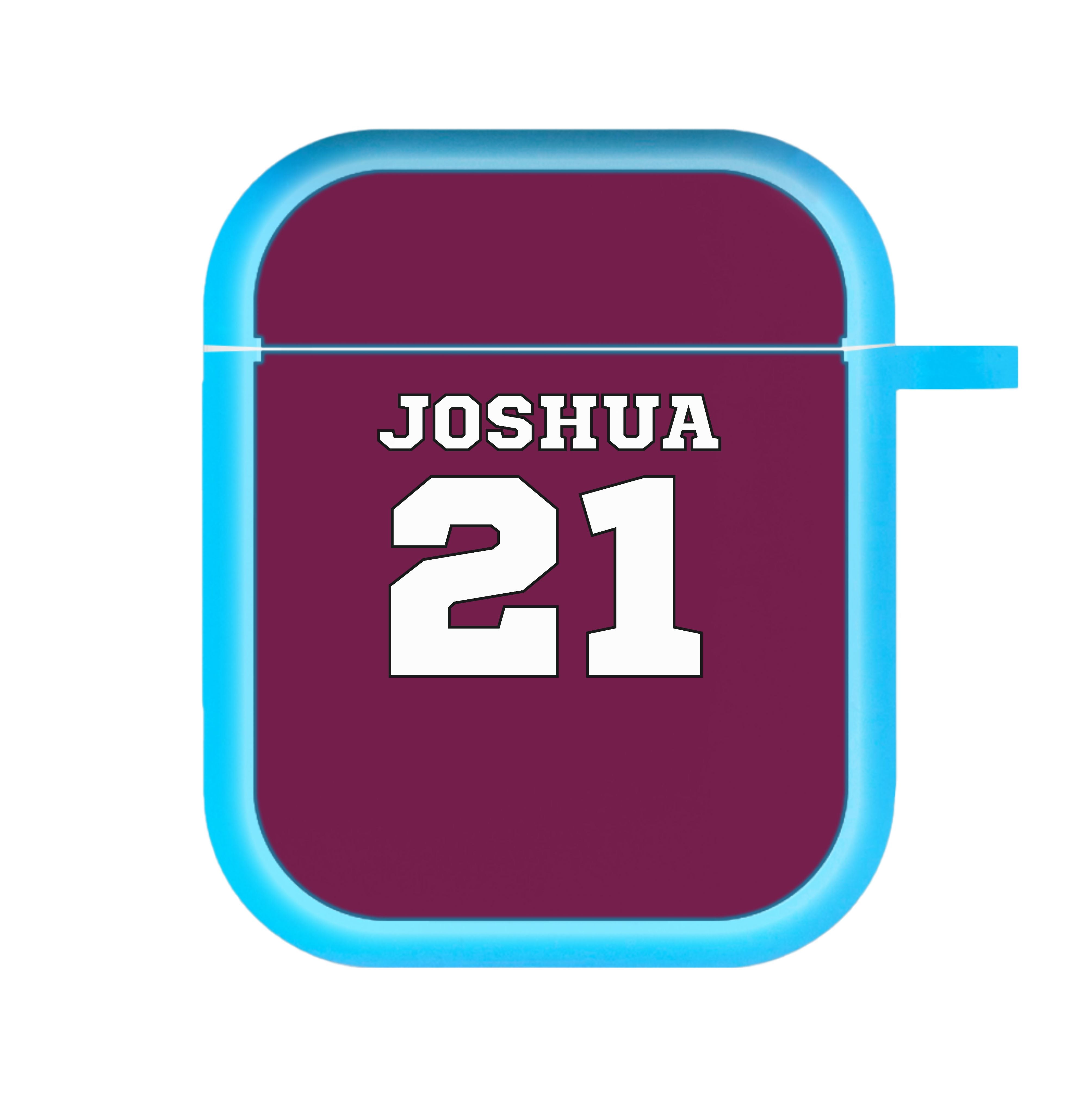 Burgundy - Personalised Football AirPods Case