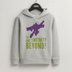 Infinity And Beyond Grey Kids Hoodie