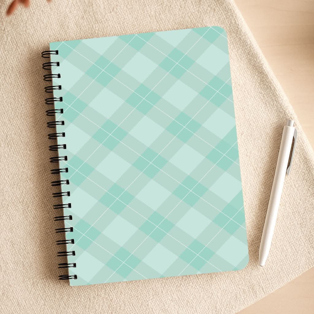 Light Cyan Tartan Christmas Pattern Notepad