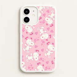 Cartoon Beagle Valentine Hearts Pattern iPhone 12 / 12 Pro Case