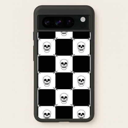 Checkered Skulls Pattern Google Pixel 8 Pro Case