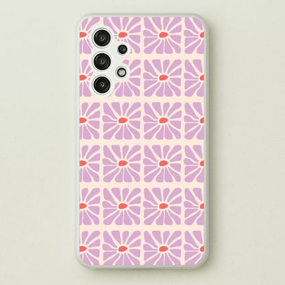 Square Abstract Flowers Mauve Galaxy A13 Case