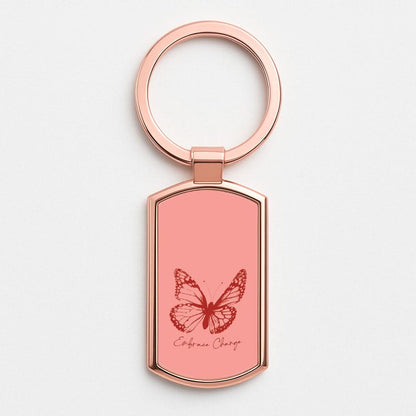 Embrace Change Butterfly Rose Gold Keyring