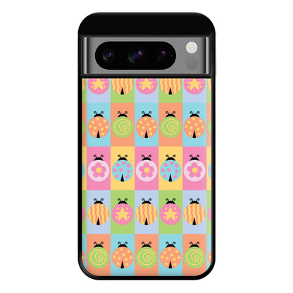 Cartoon Ladybugs Colourful Pattern Google Pixel 8 Pro Case