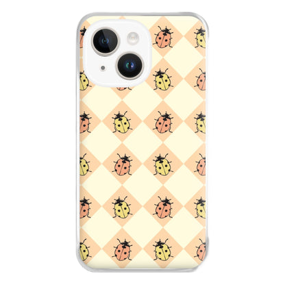 Argyle Ladybugs Pattern iPhone 14 Plus Case