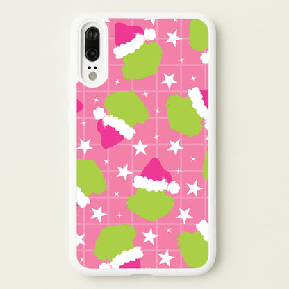 Pink Green Creature Xmas Pattern Huawei P20 Case