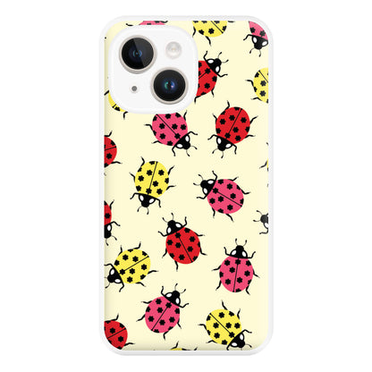  Ladybugs With Flower Spots Pattern iPhone 14 Plus Case