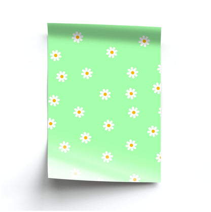 Teal Daisies Poster