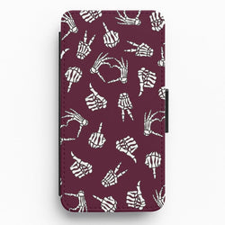 Skeleton Hands Pattern Flip / Wallet Phone Case