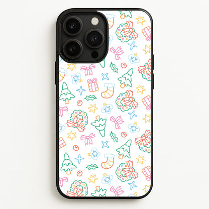 Neon Christmas Icons Pattern II iPhone 13 Pro Case