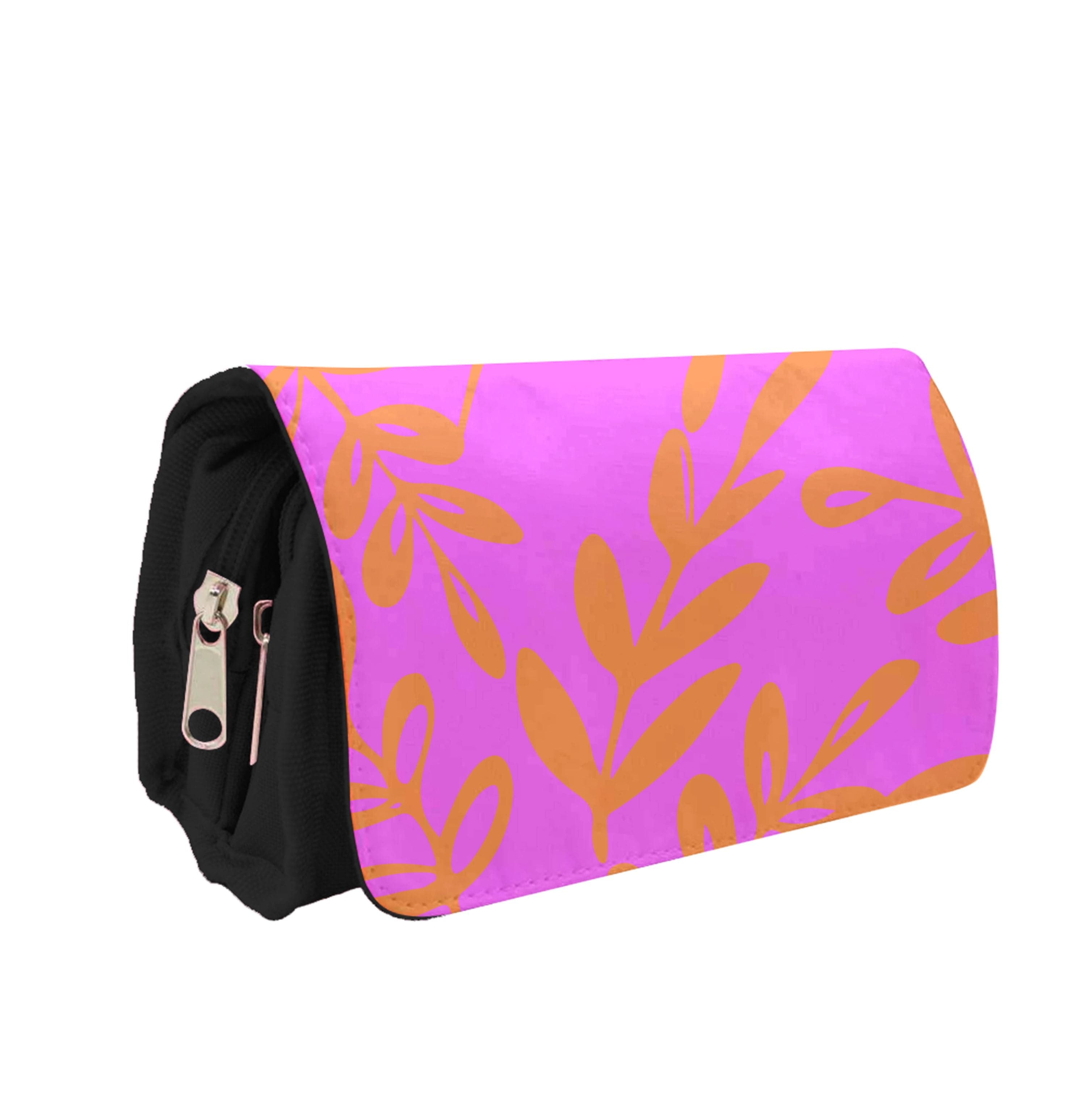 Pink & Orange Leaves - Foliage Pencil Case