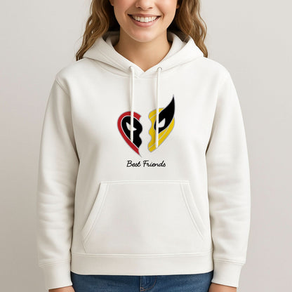 Superhero Best Friends Locket Womans Hooded Sweatshirt