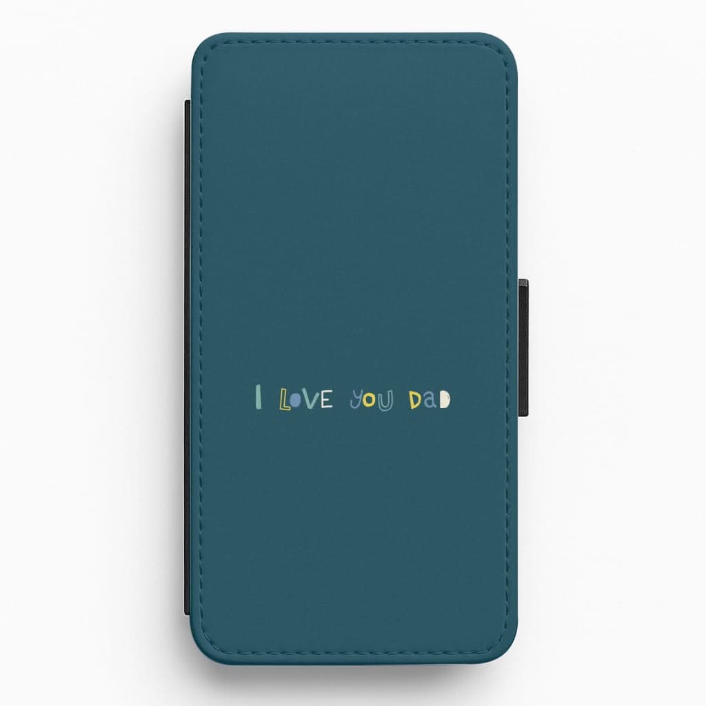 I Love You Dad Scribbles Flip / Wallet Phone Case